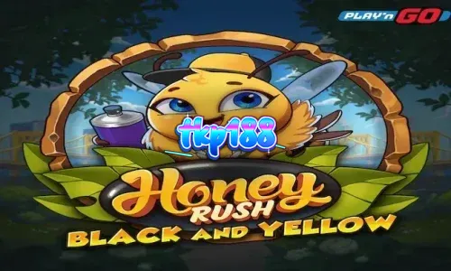Tampilan visual neon dari slot Honey Rush Black and Yellow