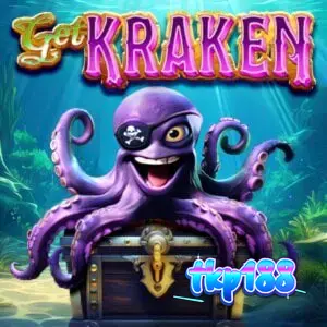 Tampilan layar permainan slot Get Kraken dengan fitur Kraken di tengah gulungan