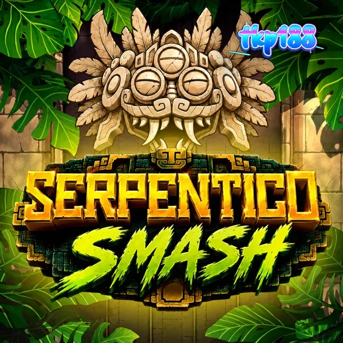 Tampilan visual slot Serpentico Smash dengan latar belakang reruntuhan hutan kuno.